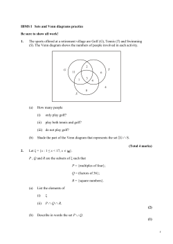 IBMS I Sets and Venn diagrams practice