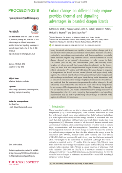 Colour change on different body regions provides - Stuart