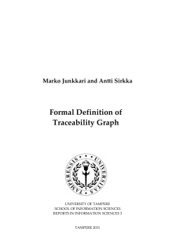Formal Definition of Traceability Graph