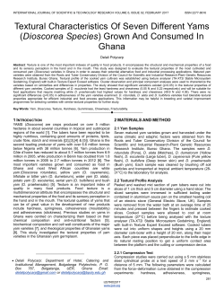 Textural Characteristics Of Seven Different Yams (Dioscorea