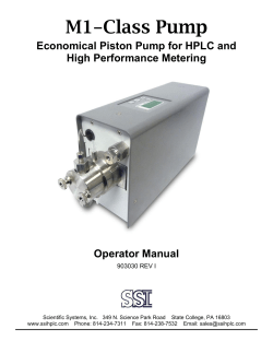 M1 Class Pump Operators Manual