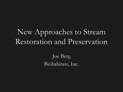 New Approaches to Stream Restoration and Preservation