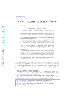 Spectral clustering and the high-dimensional stochastic