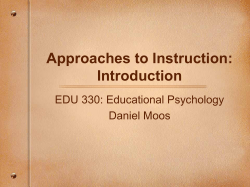 Introduction to Educational Psychology: Developing a Professional