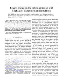 Effects of dust on the optical emission of rf
