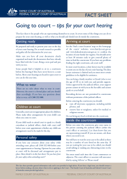 Going to court &ndash; tips for your court hearing