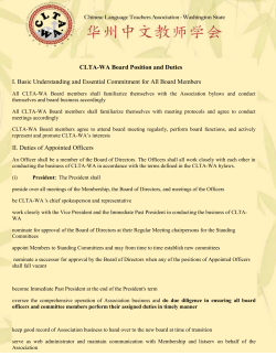 II. Duties of Appointed Officers - CLTA-WA