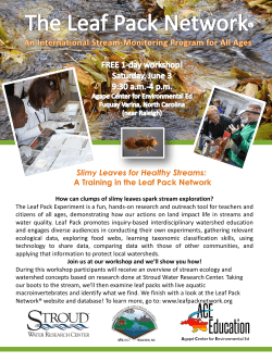 Slimy Leaves for Healthy Streams: A Training in the Leaf Pack Network