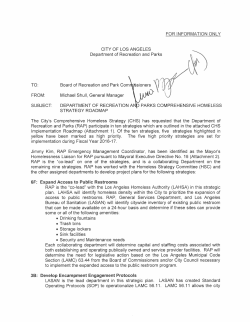 CITY OF LOS ANGELES Department of Recreation and Parks Board