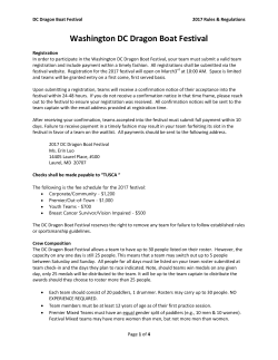2017 Rules and Regulations - Washington DC Dragon Boat Festival