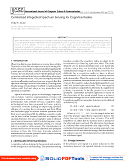 Centralized Integrated Spectrum Sensing for Cognitive Radios