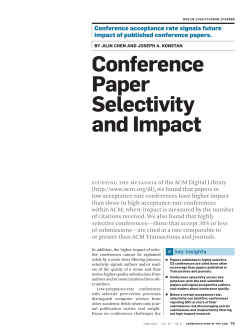 Conference paper selectivity and impact