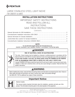 Large Stainless Steel Light Niche for Concrete and - Pentair