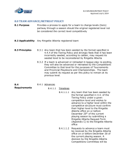 8.0 team advance/retreat policy