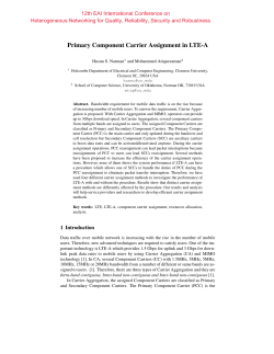 Primary Component Carrier Assignment in LTE-A