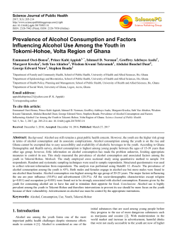 Prevalence of Alcohol Consumption and Factors Influencing Alcohol