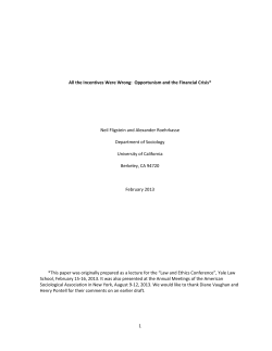 1 All the Incentives Were Wrong: Opportunism and