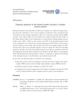 Frequency prediction of the channel transfer