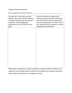 Program Statement Activity Pick one goal from Section 46 (a