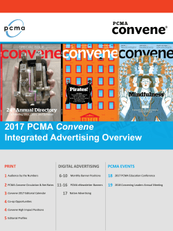 2017 PCMA Convene Integrated Advertising Overview