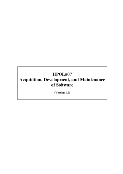 Acquisition, Development and Maintanance of Software