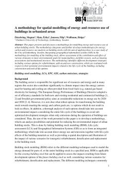 A methodology for spatial modelling of energy and resource use of