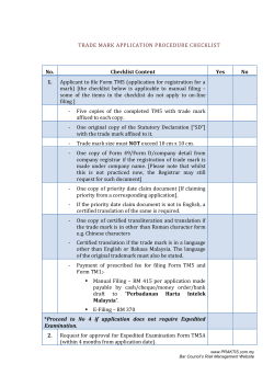 trade mark application procedure checklist