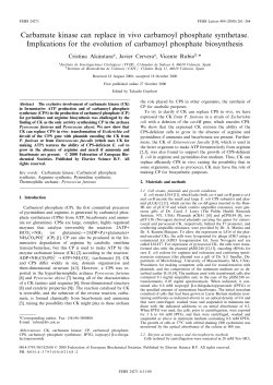 Carbamate kinase can replace in vivo carbamoyl phosphate