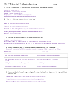 Biology Unit Test Review Questions (FALL 2015