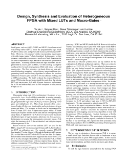 Design, Synthesis and Evaluation of Heterogeneous FPGA with