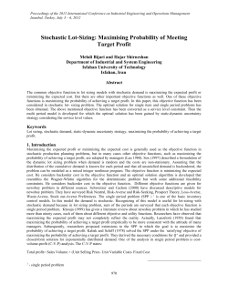 Stochastic Lot-Sizing: Maximising Probability of Meeting Target Profit
