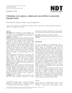 Estimating excess glucose, sodium and water