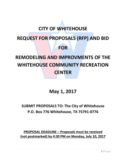 CITY OF WHITEHOUSE REQUEST FOR PROPOSALS (RFP) AND