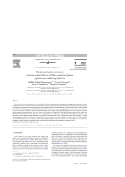 Antimicrobial effects of Thai medicinal plants against