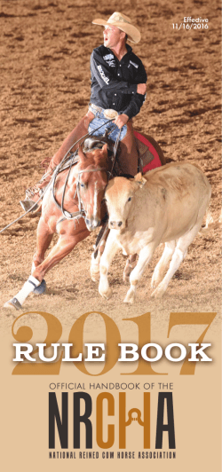 NRCHA Rule Book - National Reined Cow Horse Association