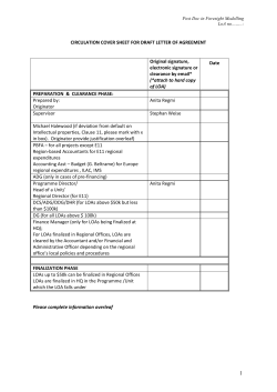 Letter of Agreement (LoA) template