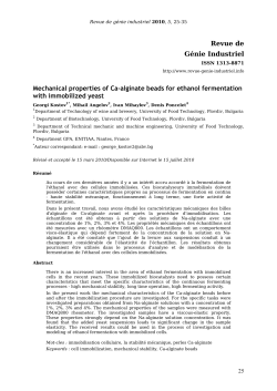 Mechanical properties of Ca-alginate beads for ethanol fermentation