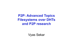P2P: Advanced Topics