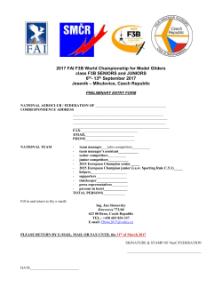 preliminary entry form - 2017 FAI F3 World Championship for Model