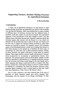 Supporting Farmers, Decision Making Processes by Agricultural