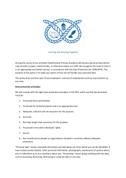 FA data protection policy