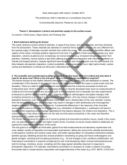 Theme 3: Atmospheric nutrient and particles supply to the surface