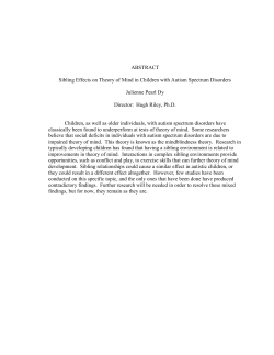 ABSTRACT Sibling Effects on Theory of Mind in Children with