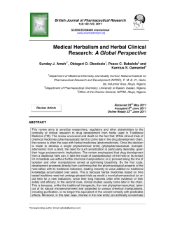 Medical Herbalism and Herbal Clinical Research