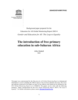 The Introduction of free primary education in sub-Saharan