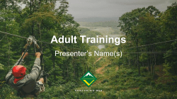 Adult Trainings