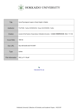 Instructions for use Title Some Physiological Aspects in