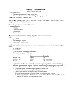 Histology: An introduction to techniques