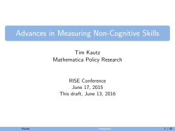 Advances in Measuring Non-Cognitive Skills