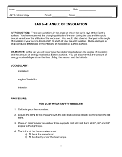angle of insolation